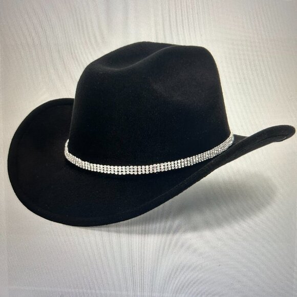 Accessories - NWOT Stylish Felt Cowboy/Cowgirl Hat W/Silver Sequin Hat Band SKU 190